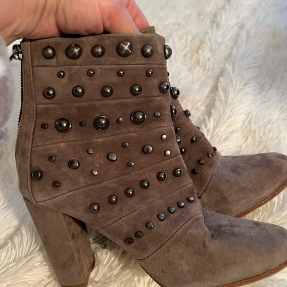 Badgley Mischka Suede Studded Booties - Picture 3 of 12